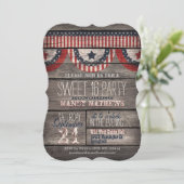 Invitation Stars & Stripes Rustic Wood Sweet 16 Party (Debout devant)