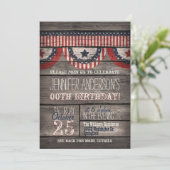 Invitation Stars & Stripes, Rustique Adulte Ado Anniversaire (Debout devant)