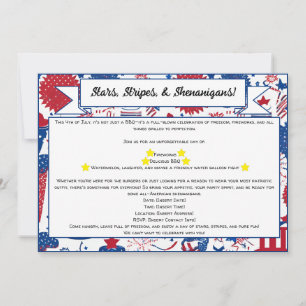 Invitation Stars, Stripes, & Shenanigans