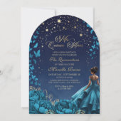 Invitation Stars Turquoises célestes Robe Quinceanera (Devant)