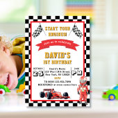 Invitation Start Your Engines Race Car 1st Birthday Party
