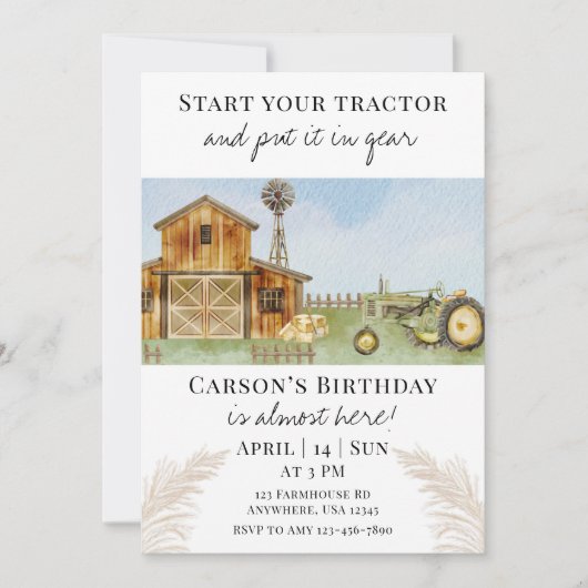 Invitation Start Your Tractor  (Devant)