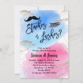 Invitation Stashes Ou Lashes Révélation De Sexe, Aquarelle (Devant)