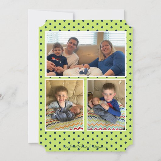 Invitation Stat nouveau-née élégante simple de garçon de (Dos)