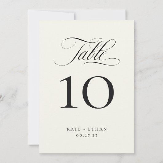 Invitation STATELY CALLIGRAPHY Table Number Card (Devant)