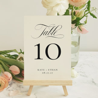 Invitation STATELY CALLIGRAPHY Table Number Card