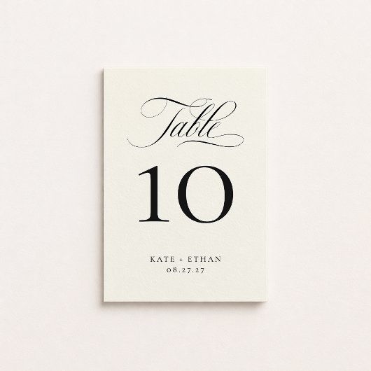 Invitation STATELY CALLIGRAPHY Table Number Card