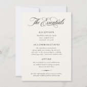 Invitation Stately Calligraphy Wedding Details Card (Devant)