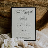 Invitation Stately Calligraphy Wedding Details Card
