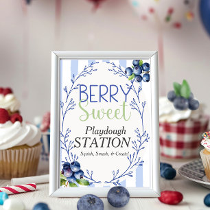 Invitation Station de pâte à modeler Berry Sweet  Enseigne Bl