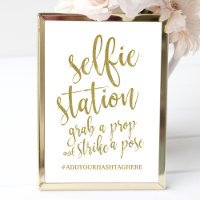 Station Selfie Pailleté Panneau Or Abordable