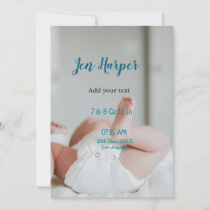 Invitation Statistiques de naissance de bébé ajoutent un nom