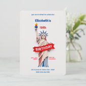 Invitation Statue de la Liberté Fête d'anniversaire (Debout devant)
