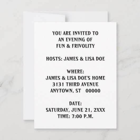 INVITATION STATUE DE PERSONNALISER DE L'INVITATION EZ2 DE (Dos)