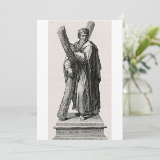 Invitation Statue de Saint André Apôtre avec croix (Debout devant)