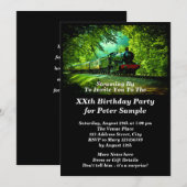 Invitation Steam Train Homme's Birthday Party (Devant / Derrière)
