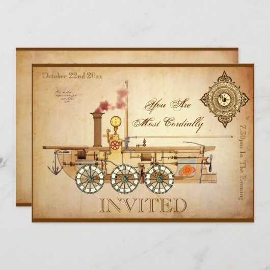 Invitation Steampunk (Devant / Derrière)