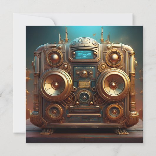 Invitation Steampunk Boom Box Radio (Devant)