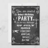 Invitation Steampunk Chalkboard fête d'anniversaire (Devant)