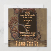 Invitation Steampunk fille bachelorte (Dos)