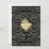 Invitation Steampunk Golden Hot Air Balloon Floral Anniversai (Dos)