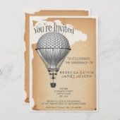 Invitation Steampunk Hot Air Balloon Réception Mariage (Devant / Derrière)