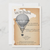 Invitation Steampunk Hot Air Balloon Réception Mariage (Devant)