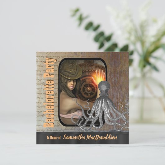 Invitation Steampunk kraken (Debout devant)