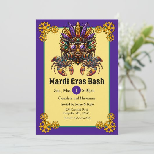 Invitation Steampunk Mardi Gras (Debout devant)
