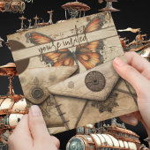 Invitation Steampunk | Papillon Monarque | Anniversaire du cu