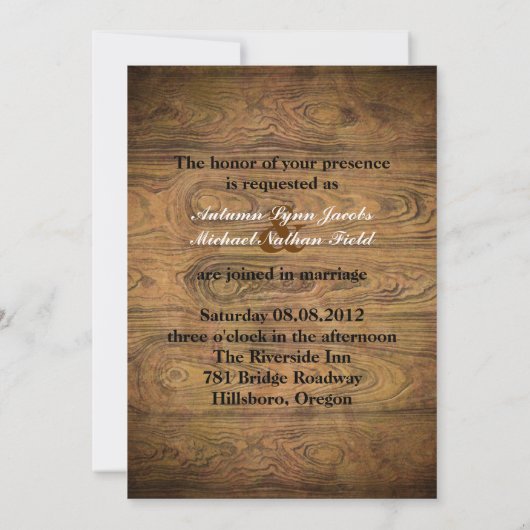 Invitation Steampunk Paris Fall Leaves Automne Mariage (Dos)