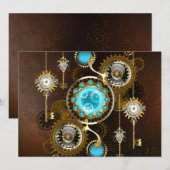 Invitation Steampunk Rusty Background (Devant / Derrière)