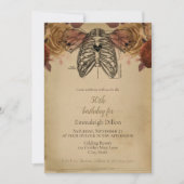 Invitation Steampunk Science-fiction gothique Floral Annivers (Devant)