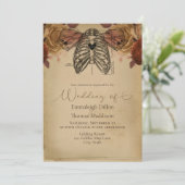 Invitation Steampunk Science-fiction gothique Mariage floral (Debout devant)
