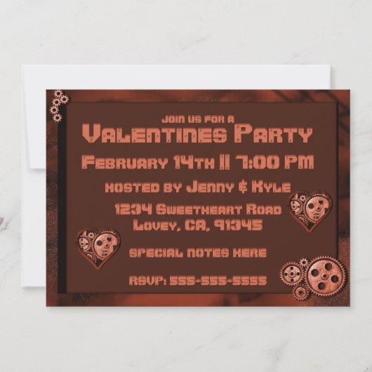 Invitation Steampunk Valentines (Devant)