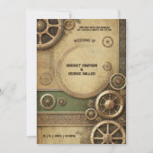 Invitation Steampunk Victorian Gearwork Mariage (Devant)