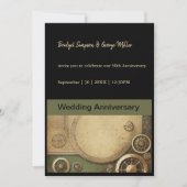 Invitation Steampunk Victorian Gearwork Mariage anniversaire (Devant)