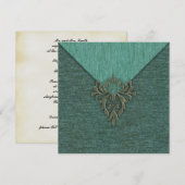 Invitation Steampunk Vintage Damask et Floral (Devant / Derrière)