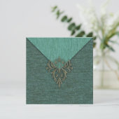 Invitation Steampunk Vintage Damask et Floral (Debout devant)