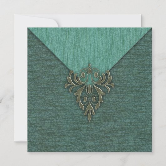 Invitation Steampunk Vintage Damask et Floral (Devant)