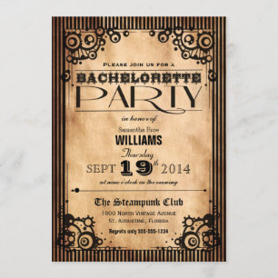 Invitation Steampunk Vintage Look Bachelorette Party
