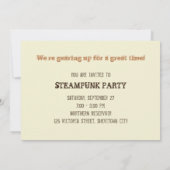Invitation Steampunk Vintage Party, Entraînements/ (Dos)