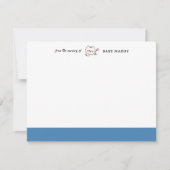 Invitation Steel Blue | Cute Cat Nursery Stationery Note Card (Devant)