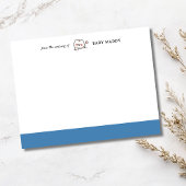 Invitation Steel Blue | Cute Cat Nursery Stationery Note Card