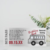 Invitation Steel Design 21e Anniversaire Party Bus Pass (Debout devant)
