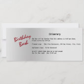 Invitation Steel Design 21e Anniversaire Party Bus Pass (Dos)