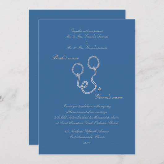 Invitation Stefana bleu (Devant / Derrière)