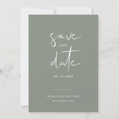 Invitation STELLA Boho Sage Photo Enregistrer La Date (Devant)