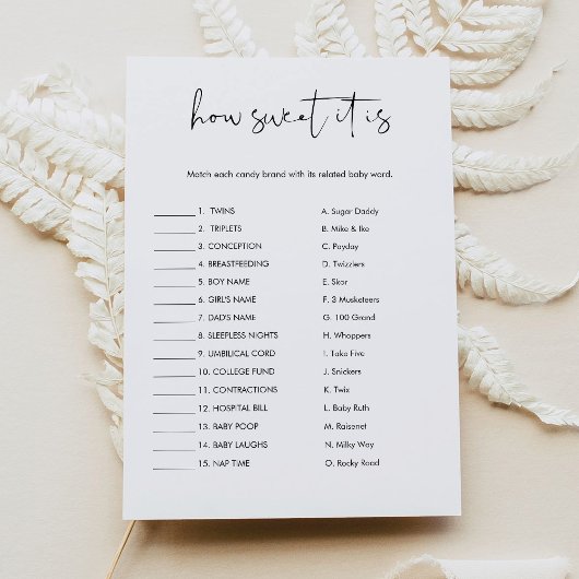 Invitation STELLA Comme Il Est Doux C'Est Barre De Bonbons Ba