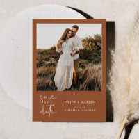 STELLA Modern Edgy Photo Enregistrer La Date Rust
